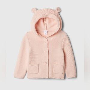 Baby GAP Pale Pink Cotton Knit Baby Bear Cardigan 6-12 Months